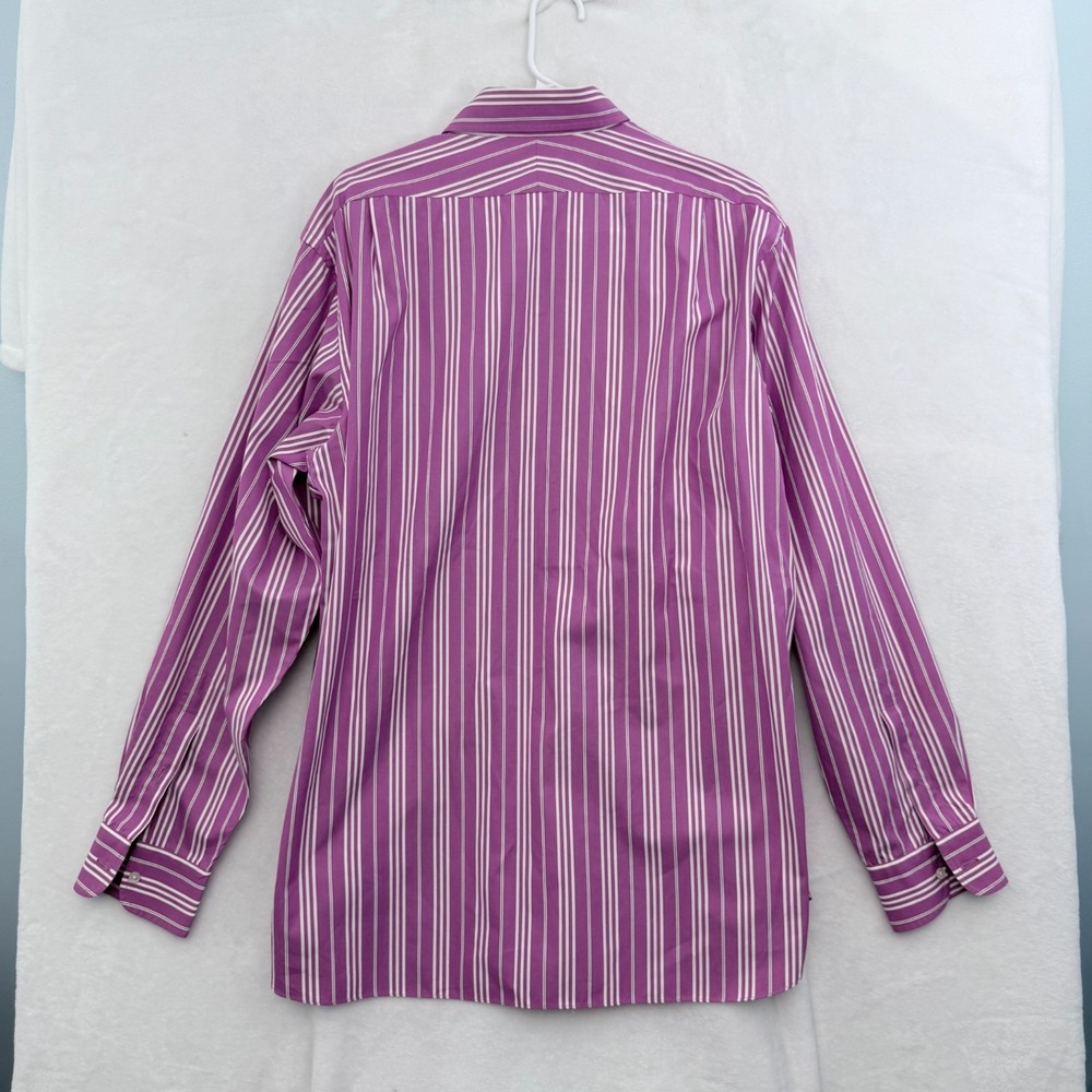 Ralph Lauren Purple Label Dress Shirt Mens L 16.5 Pink Stripe Business Casual - Picture 8 of 8